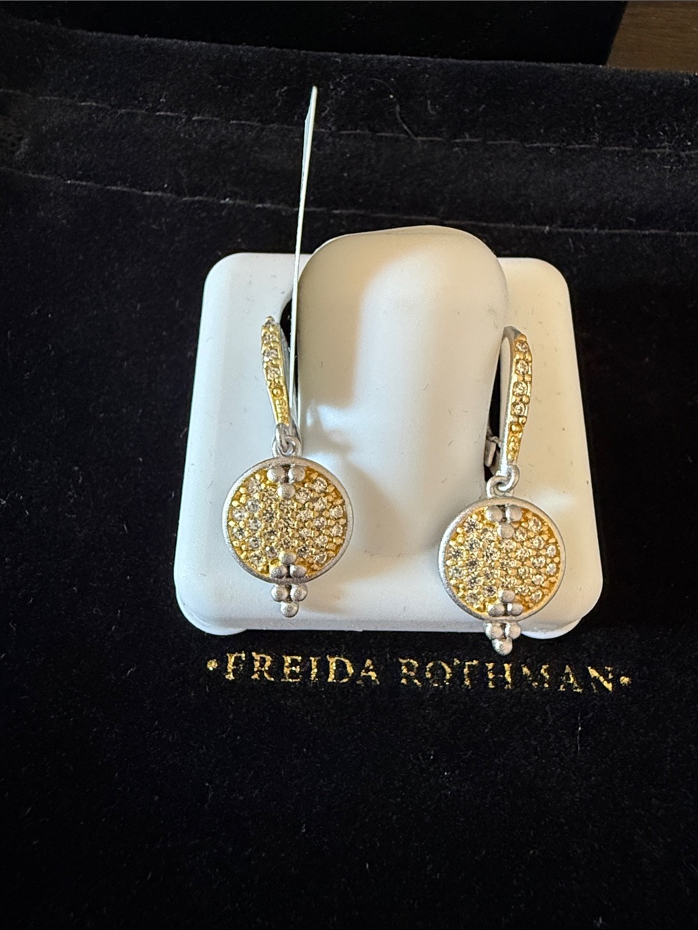 Freida Rothman Pave drop earrings